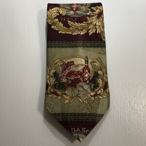 Tabasco Silk Red Multicolor Wide Classic Mens Necktie 59”